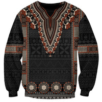 Bula Fiji Dashiki Vintage Fijian Masi Tapa Pattern Sweatshirt LT14 Unisex Brown - Polynesian Pride
