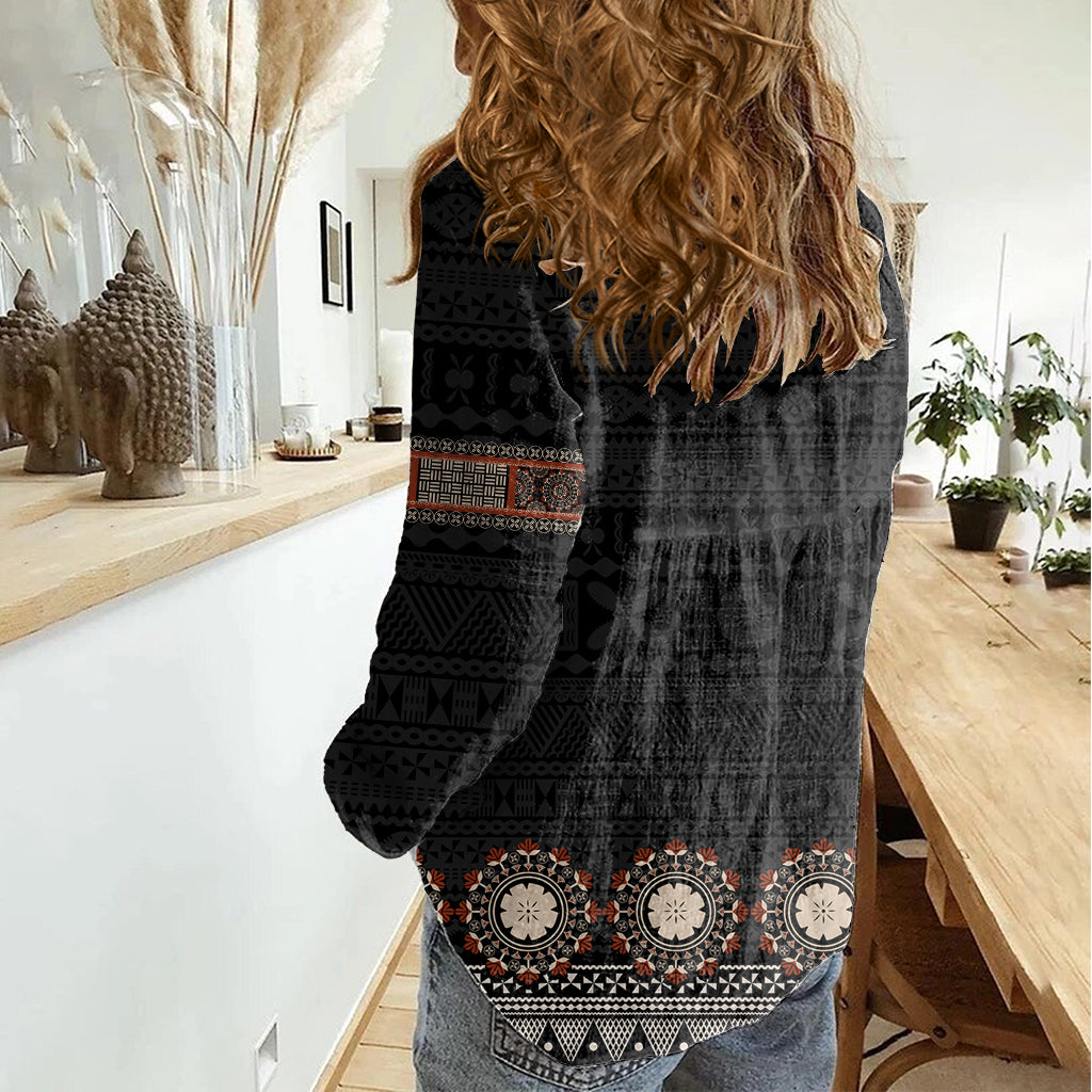 Bula Fiji Dashiki Vintage Fijian Masi Tapa Pattern Women Casual Shirt LT14 - Polynesian Pride