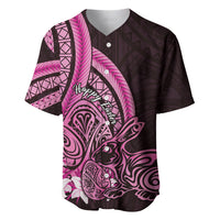 Pink Polynesia Easter Day Baseball Jersey Eggs With Bunny Polynesian Pattern LT14 Pink - Polynesian Pride