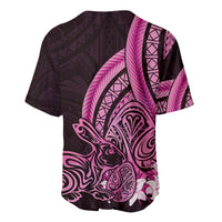 Pink Polynesia Easter Day Baseball Jersey Eggs With Bunny Polynesian Pattern LT14 - Polynesian Pride