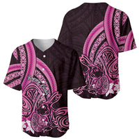 Pink Polynesia Easter Day Baseball Jersey Eggs With Bunny Polynesian Pattern LT14 - Polynesian Pride