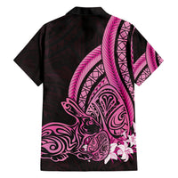 Pink Polynesia Easter Day Family Matching Short Sleeve Bodycon Dress and Hawaiian Shirt Eggs With Bunny Polynesian Pattern