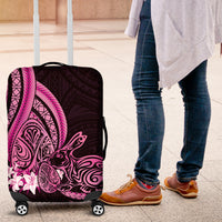 Pink Polynesia Easter Day Luggage Cover Eggs With Bunny Polynesian Pattern