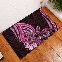 Pink Polynesia Easter Day Rubber Doormat Eggs With Bunny Polynesian Pattern LT14 Pink - Polynesian Pride
