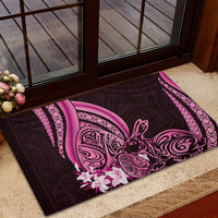 Pink Polynesia Easter Day Rubber Doormat Eggs With Bunny Polynesian Pattern LT14 - Polynesian Pride
