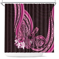 Pink Polynesia Easter Day Shower Curtain Eggs With Bunny Polynesian Pattern LT14 Pink - Polynesian Pride