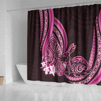 Pink Polynesia Easter Day Shower Curtain Eggs With Bunny Polynesian Pattern LT14 - Polynesian Pride