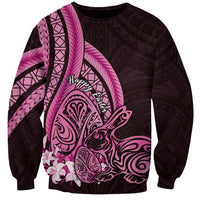 Pink Polynesia Easter Day Sweatshirt Eggs With Bunny Polynesian Pattern LT14 Unisex Pink - Polynesian Pride