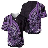 Purple Polynesia Easter Day Baseball Jersey Eggs With Bunny Polynesian Pattern LT14 - Polynesian Pride