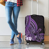 Purple Polynesia Easter Day Luggage Cover Eggs With Bunny Polynesian Pattern