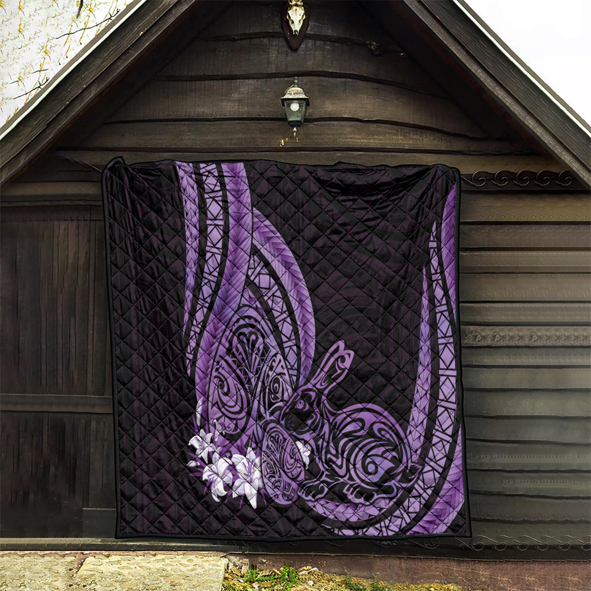 Purple Polynesia Easter Day Quilt Eggs With Bunny Polynesian Pattern LT14 - Polynesian Pride