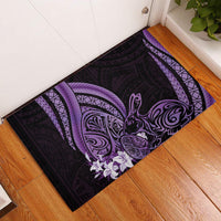Purple Polynesia Easter Day Rubber Doormat Eggs With Bunny Polynesian Pattern LT14 Purple - Polynesian Pride