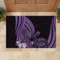 Purple Polynesia Easter Day Rubber Doormat Eggs With Bunny Polynesian Pattern LT14 - Polynesian Pride