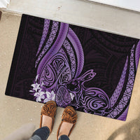 Purple Polynesia Easter Day Rubber Doormat Eggs With Bunny Polynesian Pattern LT14 - Polynesian Pride
