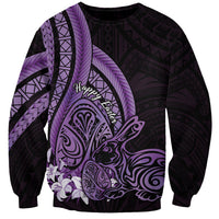 Purple Polynesia Easter Day Sweatshirt Eggs With Bunny Polynesian Pattern LT14 Unisex Purple - Polynesian Pride