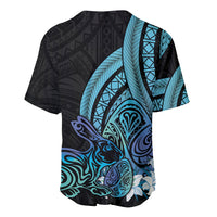 Turquoise Polynesia Easter Day Baseball Jersey Eggs With Bunny Polynesian Pattern LT14 - Polynesian Pride