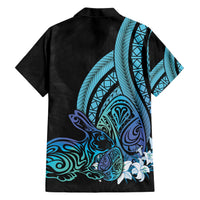 Turquoise Polynesia Easter Day Family Matching Short Sleeve Bodycon Dress and Hawaiian Shirt Eggs With Bunny Polynesian Pattern