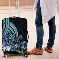 Turquoise Polynesia Easter Day Luggage Cover Eggs With Bunny Polynesian Pattern