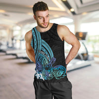 Turquoise Polynesia Easter Day Men Tank Top Eggs With Bunny Polynesian Pattern LT14 Turquoise - Polynesian Pride
