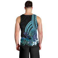 Turquoise Polynesia Easter Day Men Tank Top Eggs With Bunny Polynesian Pattern LT14 - Polynesian Pride