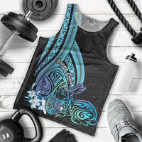 Turquoise Polynesia Easter Day Men Tank Top Eggs With Bunny Polynesian Pattern LT14 - Polynesian Pride