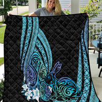 Turquoise Polynesia Easter Day Quilt Eggs With Bunny Polynesian Pattern LT14 Turquoise - Polynesian Pride