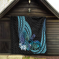 Turquoise Polynesia Easter Day Quilt Eggs With Bunny Polynesian Pattern LT14 - Polynesian Pride