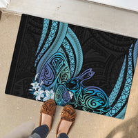 Turquoise Polynesia Easter Day Rubber Doormat Eggs With Bunny Polynesian Pattern LT14 - Polynesian Pride