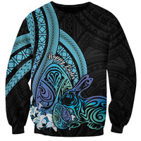 Turquoise Polynesia Easter Day Sweatshirt Eggs With Bunny Polynesian Pattern LT14 Unisex Turquoise - Polynesian Pride