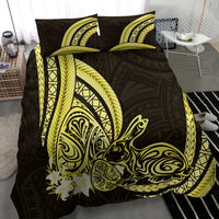 Yellow Polynesia Easter Day Bedding Set Eggs With Bunny Polynesian Pattern