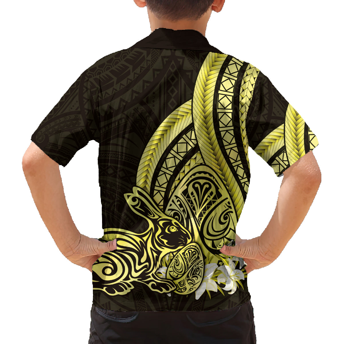 Yellow Polynesia Easter Day Family Matching Puletasi and Hawaiian Shirt Eggs With Bunny Polynesian Pattern LT14 - Polynesian Pride