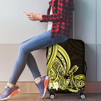 Yellow Polynesia Easter Day Luggage Cover Eggs With Bunny Polynesian Pattern