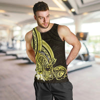 Yellow Polynesia Easter Day Men Tank Top Eggs With Bunny Polynesian Pattern LT14 Yellow - Polynesian Pride