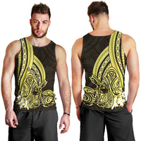 Yellow Polynesia Easter Day Men Tank Top Eggs With Bunny Polynesian Pattern LT14 - Polynesian Pride