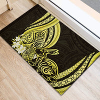 Yellow Polynesia Easter Day Rubber Doormat Eggs With Bunny Polynesian Pattern LT14 - Polynesian Pride