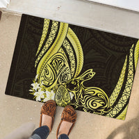 Yellow Polynesia Easter Day Rubber Doormat Eggs With Bunny Polynesian Pattern LT14 - Polynesian Pride