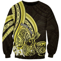 Yellow Polynesia Easter Day Sweatshirt Eggs With Bunny Polynesian Pattern LT14 Unisex Yellow - Polynesian Pride