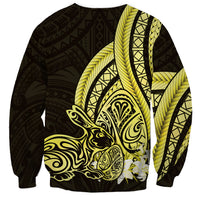 Yellow Polynesia Easter Day Sweatshirt Eggs With Bunny Polynesian Pattern LT14 - Polynesian Pride