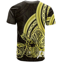 Yellow Polynesia Easter Day T Shirt Eggs With Bunny Polynesian Pattern LT14 - Polynesian Pride