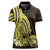 Yellow Polynesia Easter Day Women Polo Shirt Eggs With Bunny Polynesian Pattern