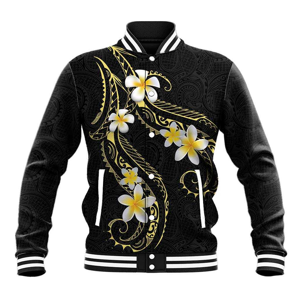 Polynesia Tattoo With Plumeria Baseball Jacket Elegant Vibes