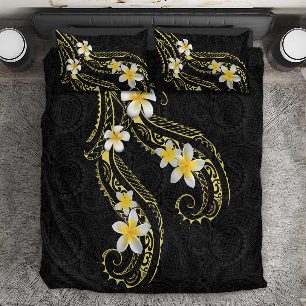 Polynesia Tattoo With Plumeria Bedding Set Elegant Vibes