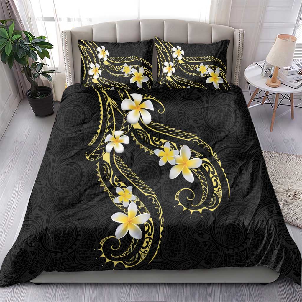 Polynesia Tattoo With Plumeria Bedding Set Elegant Vibes