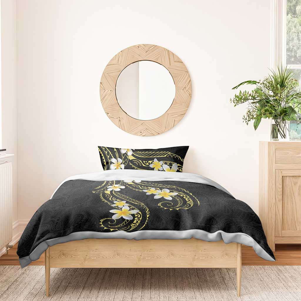 Polynesia Tattoo With Plumeria Bedding Set Elegant Vibes