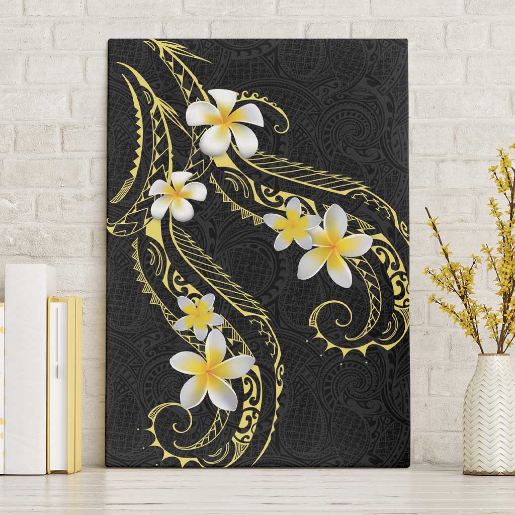 Polynesia Tattoo With Plumeria Canvas Wall Art Elegant Vibes