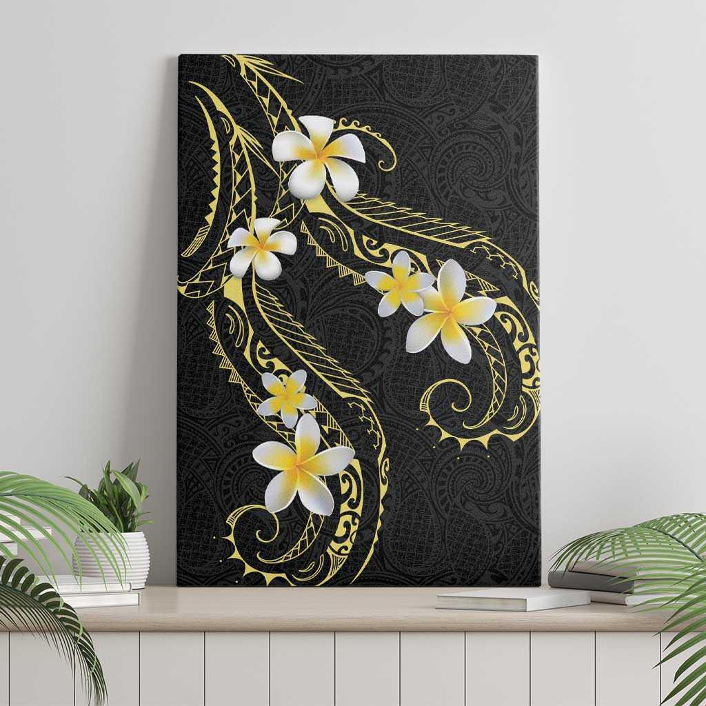 Polynesia Tattoo With Plumeria Canvas Wall Art Elegant Vibes