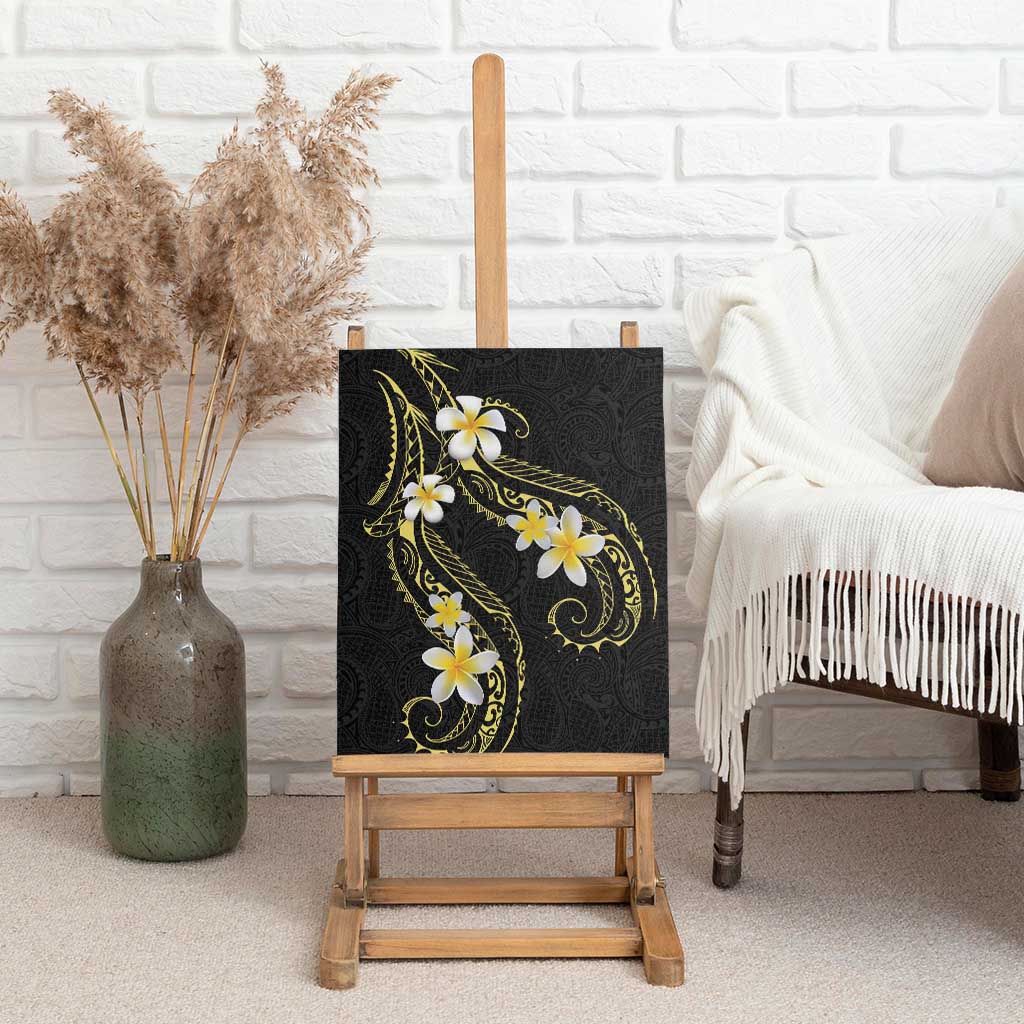 Polynesia Tattoo With Plumeria Canvas Wall Art Elegant Vibes