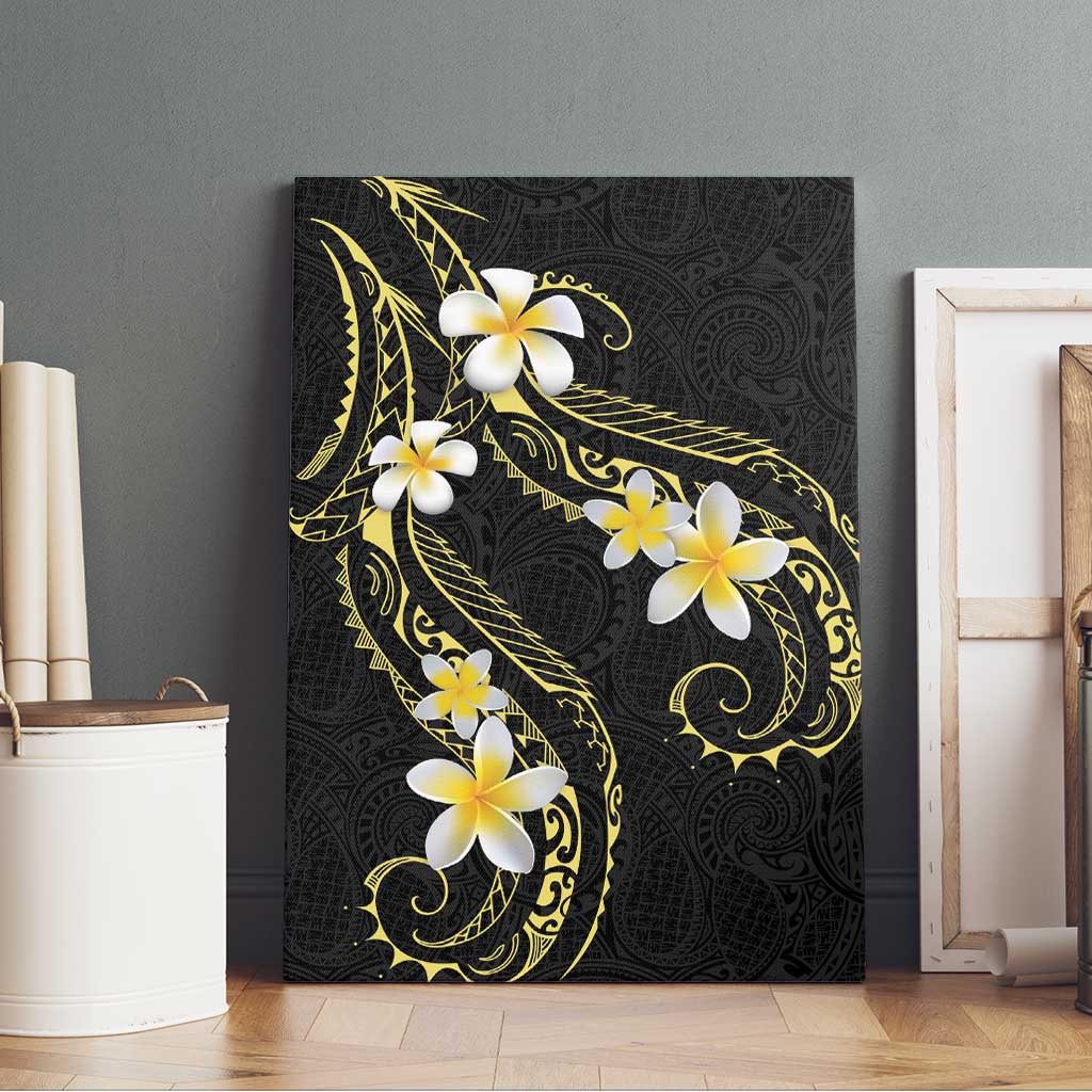 Polynesia Tattoo With Plumeria Canvas Wall Art Elegant Vibes