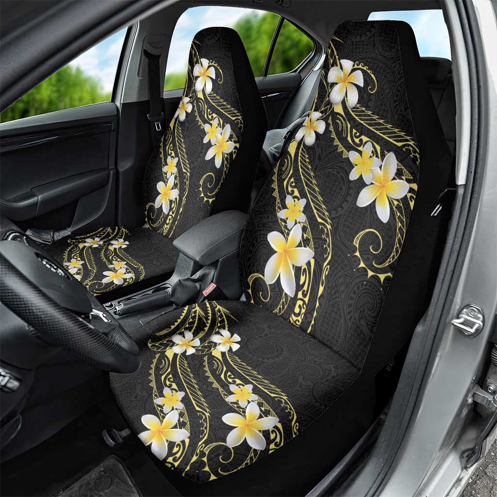 Polynesia Tattoo With Plumeria Car Seat Cover Elegant Vibes