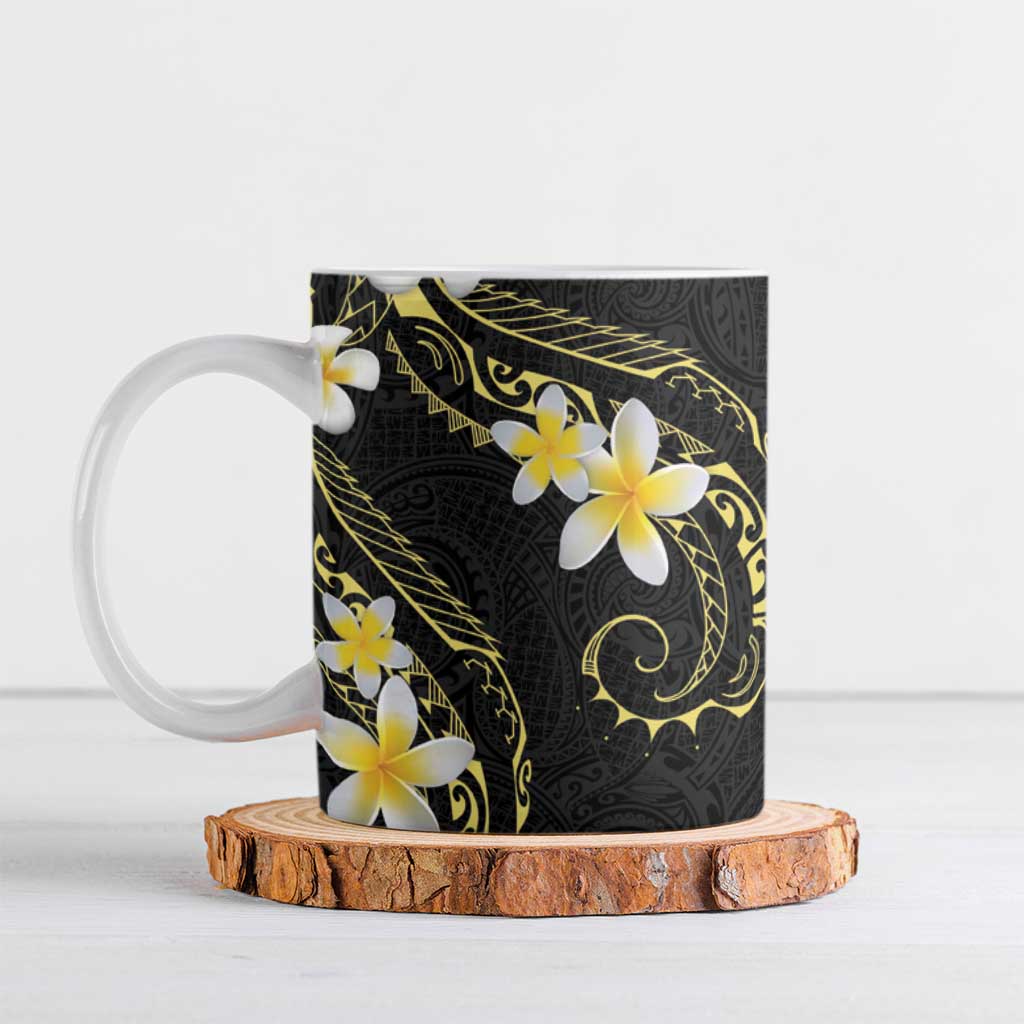 Polynesia Tattoo With Plumeria Ceramic Mug Elegant Vibes